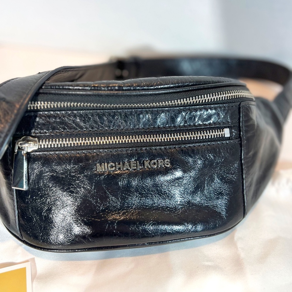Michael Kors Medium Crinkled Calf Leather Belt Bag